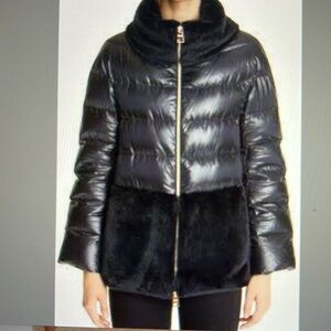 Herno Ultralight Down Puffer Jacket with Faux Fur Trim - Size 14 US / 50 IT